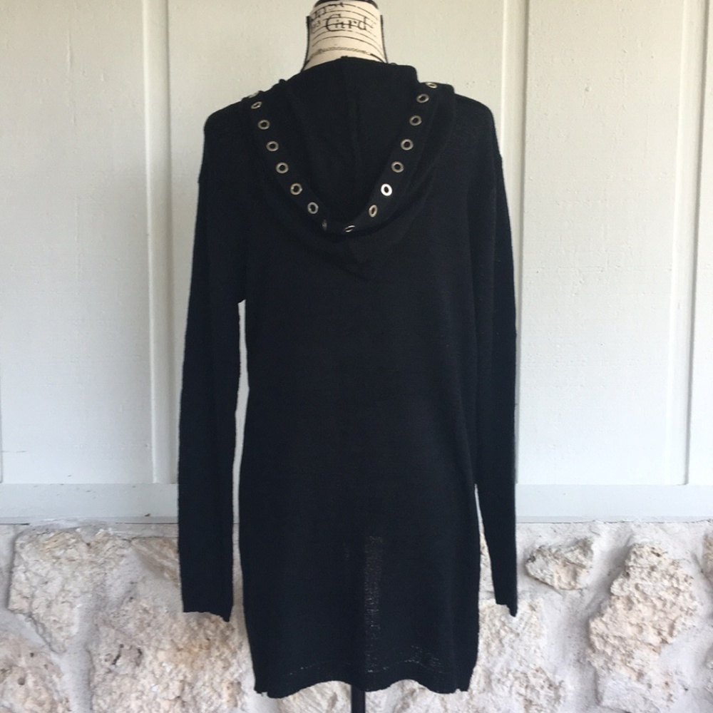 Gilli Black longline cardigan with hood - Picture 7 of 8